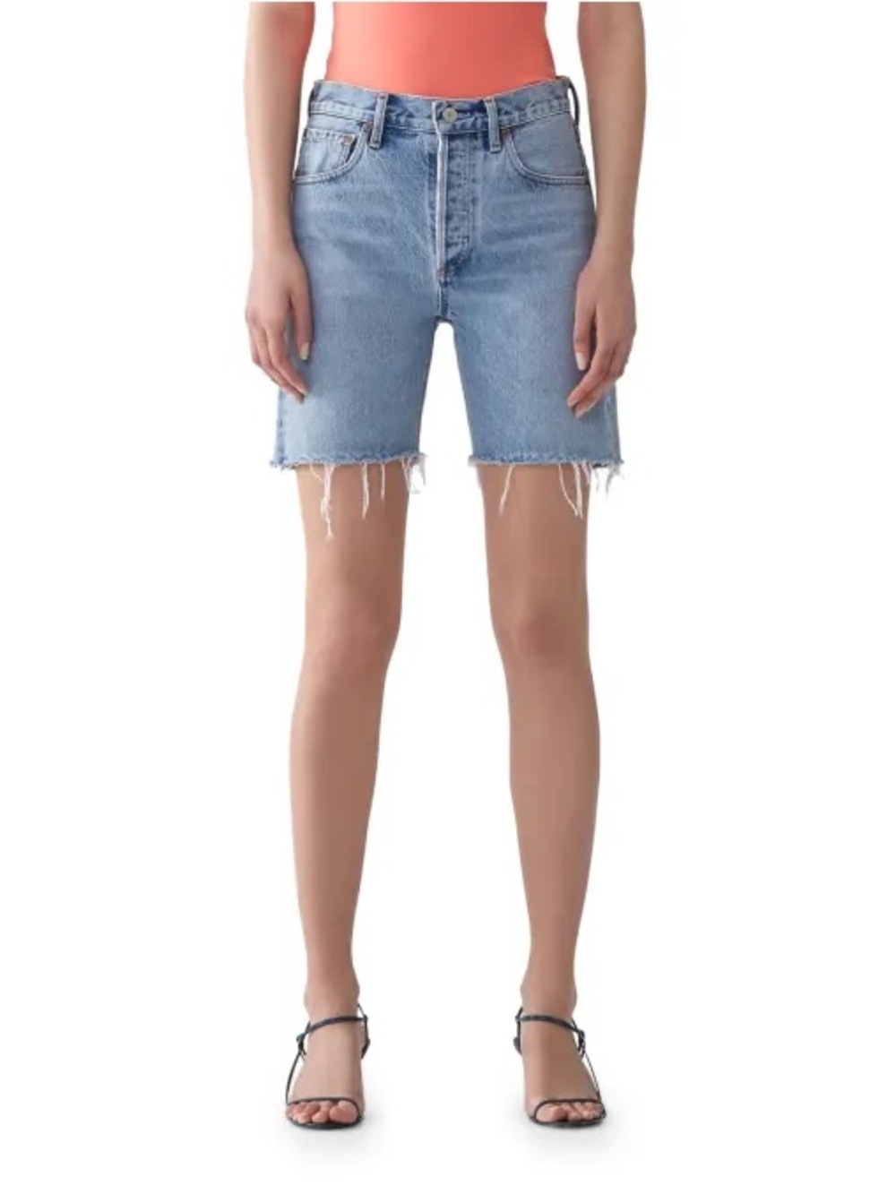 Agolde Light Blue Denim Jean Shorts - Bermuda Rumi